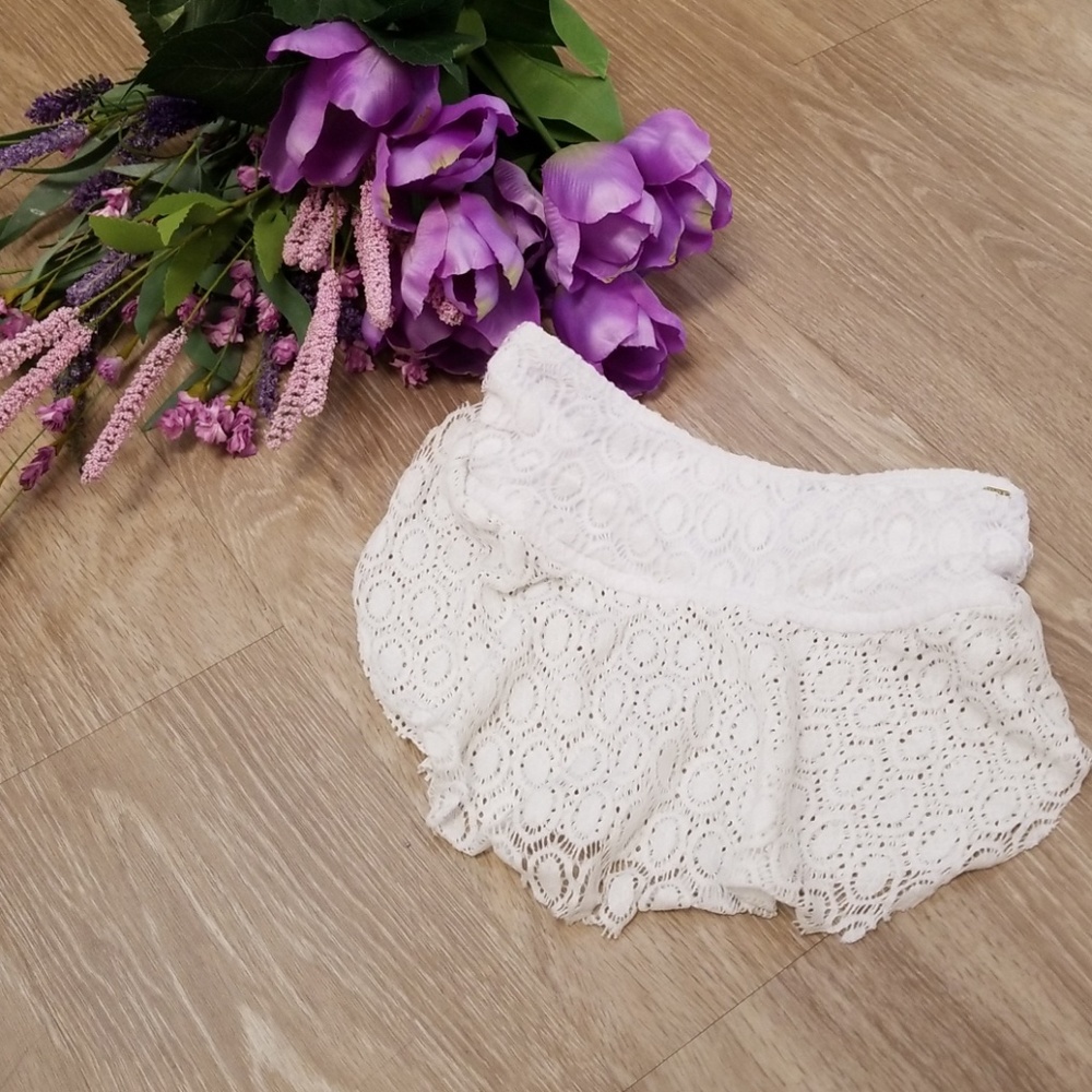 White Crochet Bandeau Swim Suit Top